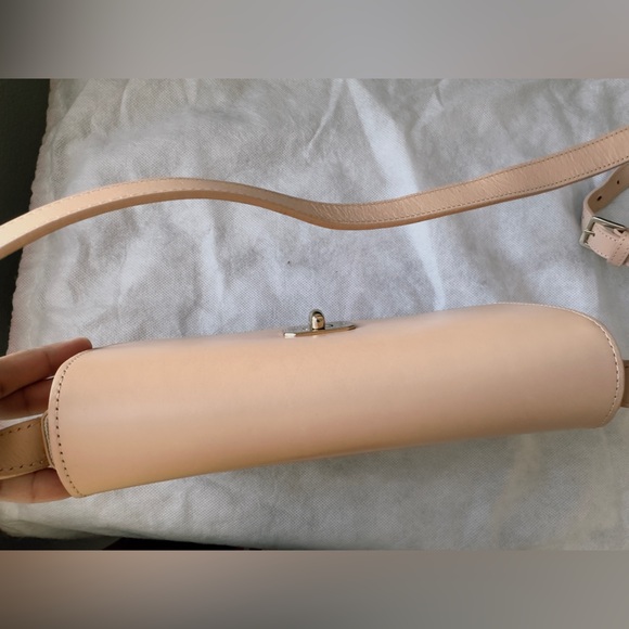 VGUC A.P.C. Greenwich Leather Crossbody Shoulder Bag in Pale Pink - Picture 6 of 16